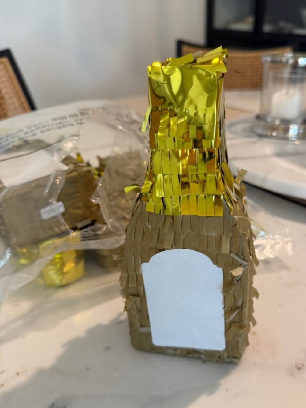Set of 5 Mini Piñatas Champagne Bottles